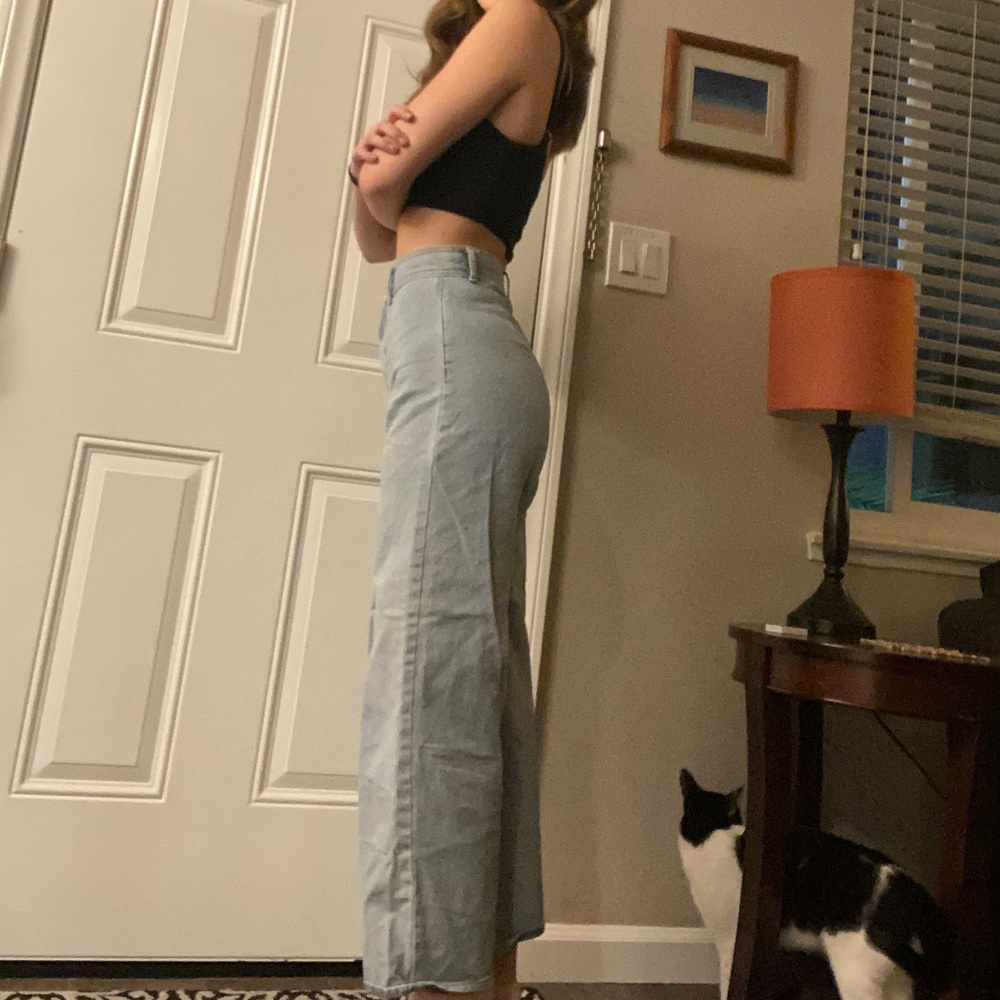 Urban outfitters wide leg pants with cream/beige button